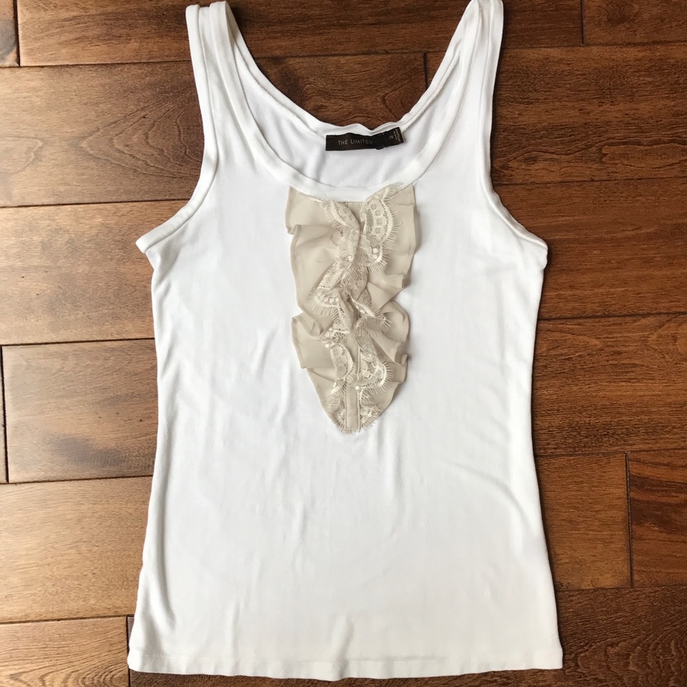 The Limited White Ruffle Tank